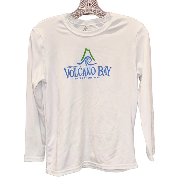 UNIVERSAL STUDIOS Volcano Bay Rash guard swim shirt boys size Large 12 14 - Picture 7 of 15